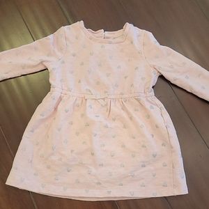 EUC Joe Fresh dress with silver hearts 18-24month